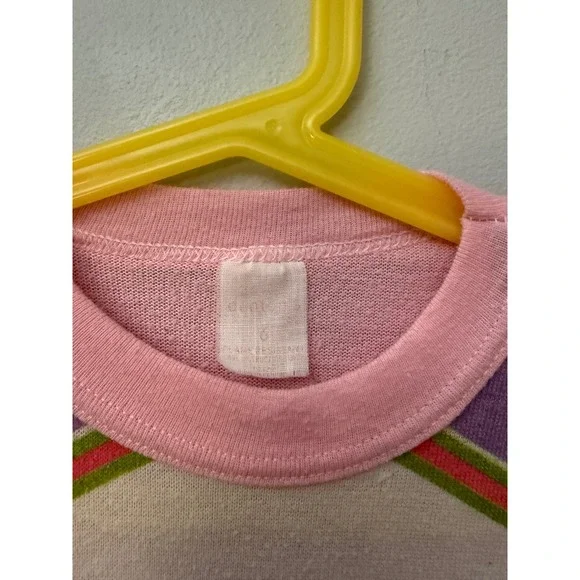 Vintage Girls Dr. Dentons Strawberry All Stars Pajama Top sz 6 1980s - Picture 4 of 6